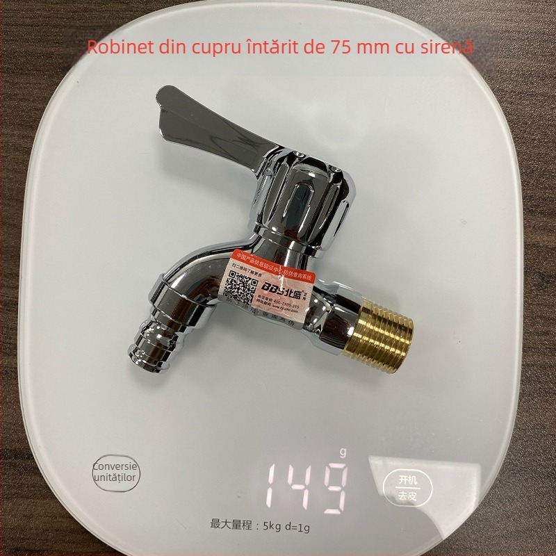 Robinet de bucătărie din cupru, gură extinsă – nucleu de valve din cupru, articulație Unică, finisaj electroplacat