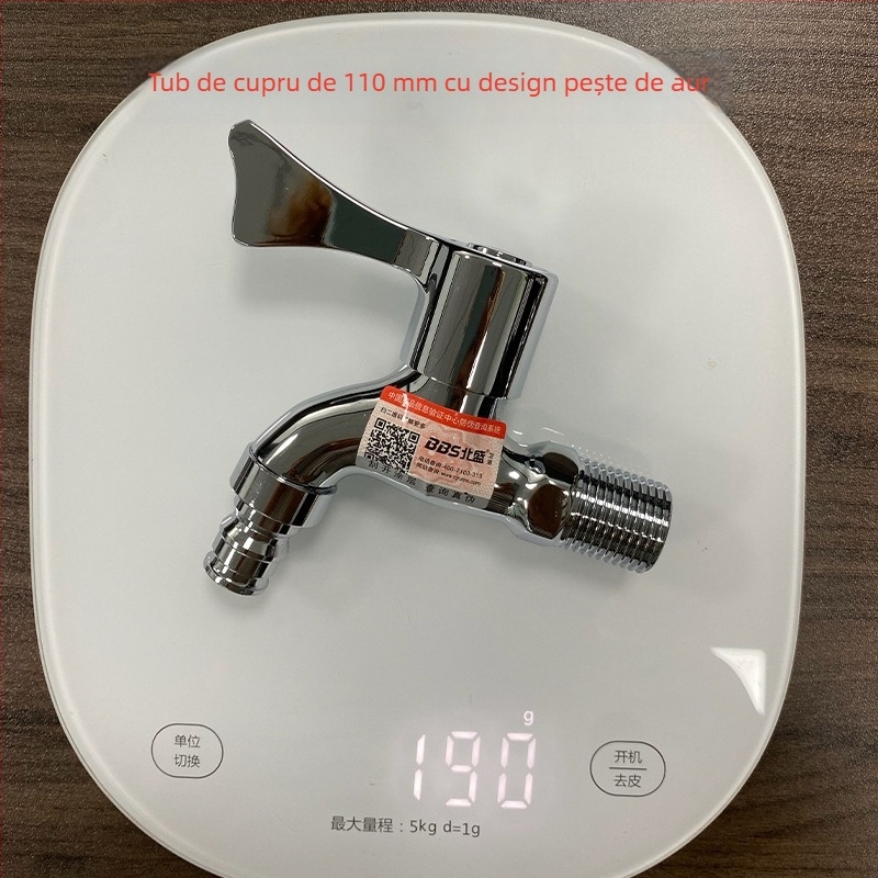 Robinet de bucătărie din cupru, gură extinsă – nucleu de valve din cupru, articulație Unică, finisaj electroplacat