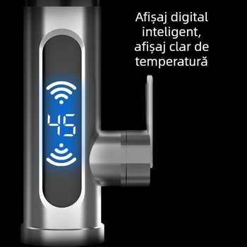 Robinet electric pentru apă caldă, încălzire instantanee, monocomandă, afișaj temperatură, izolare apă-electricitate, oțel inoxidabil 304