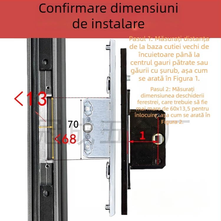 Crescent Lock LHD-88, Oțel inoxidabil, pentru ferestre din aluminiu cu barieră termică, Stil modern minimalist