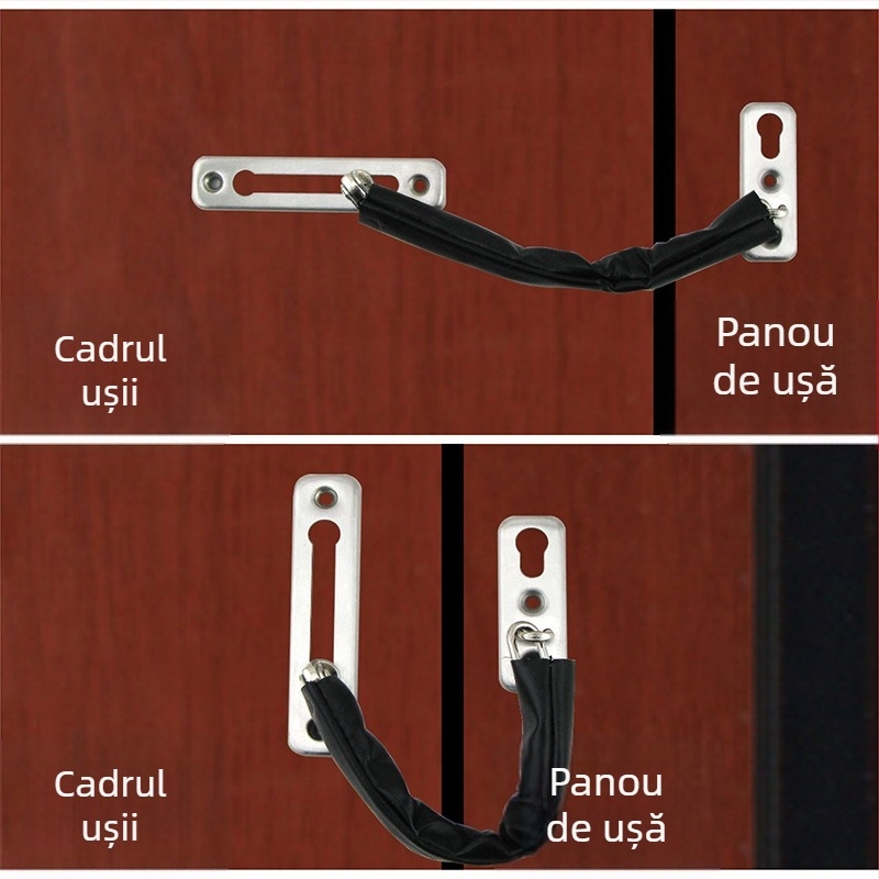 Lanț pentru ușă anti-furt Gu Rui, din oțel inoxidabil, acoperit cu material textil, pentru hoteluri, stil modern minimalist