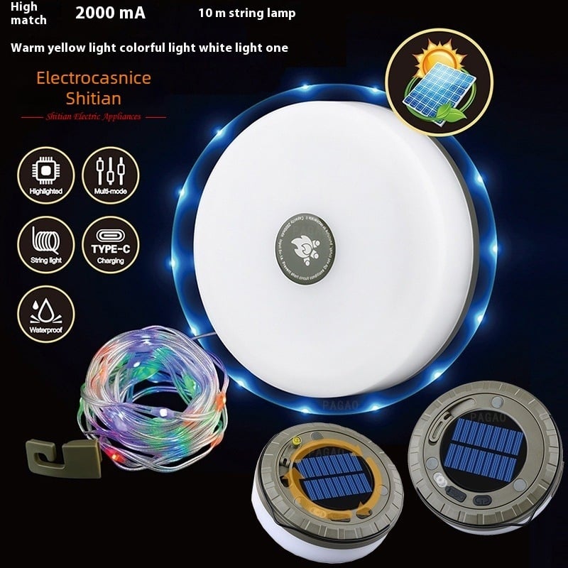 Lampă de camping - LED exterior multifuncțional, alimentare reîncărcabilă, 5V, 5W, întrerupător cu buton