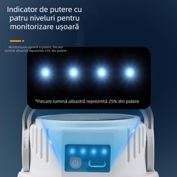 Lumină de camping reîncărcabilă, alimentată solar, lampă incandescentă 3.7V, 5W