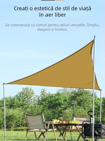 Canopy triunghiular din țesătură Oxford 210D, impermeabil 2000p, UV-rezistent, montaj automat