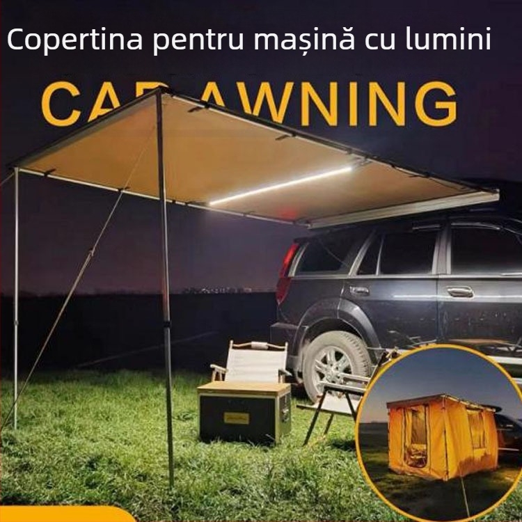 Chaoye kit lateral pentru cort SUV cu Tiger Claw crossbar, din oțel carbon, compatibil cu accesorii pentru corturi cu fermoar și cu capace din aluminiu
