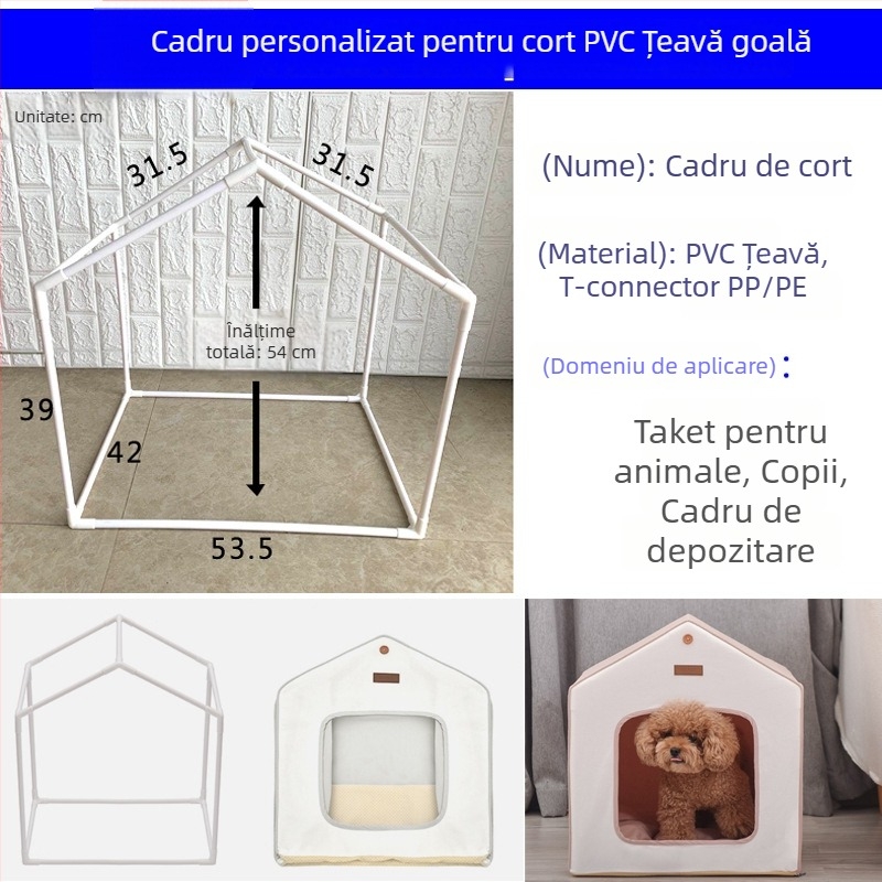 Suport din țeavă PVC pentru cort pentru animale de companie și cort pentru copii, model Youqian-01