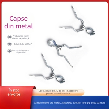 Accesorii pentru corturi: cârlige pentru haine multifuncționale, cleme metalice, clipsuri pentru agățarea țevi — Q235 fier, 56 g, Flying Waves