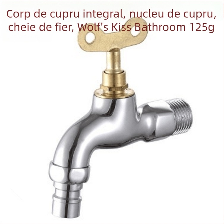 Robinet exterior cu încuietoare pentru mașina de spălat, montat pe perete, cu supapă cu disc ceramic, 0–90°C, modelul 1202