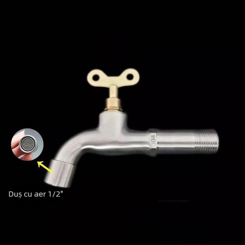 Robinet exterior cu încuietoare pentru mașina de spălat, montat pe perete, cu supapă cu disc ceramic, 0–90°C, modelul 1202