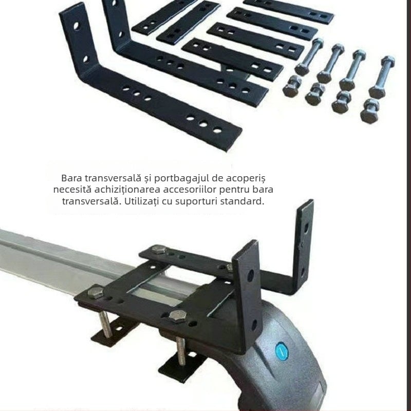 Set de accesorii pentru cortul auto: bare transversale, părți pentru prelata laterală, țevi de susținere din aluminiu și profile pentru camping