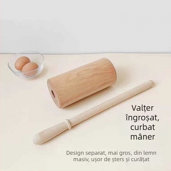 Rulou de aluat din lemn solid pentru uz casnic, rulă pentru paste și presă pentru foi de găluște, stil modern minimalist