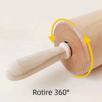 Rulou de aluat din lemn solid pentru uz casnic, rulă pentru paste și presă pentru foi de găluște, stil modern minimalist