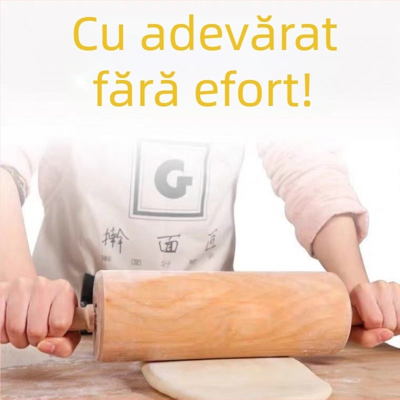 Rulou de aluat din lemn solid pentru uz casnic, rulă pentru paste și presă pentru foi de găluște, stil modern minimalist