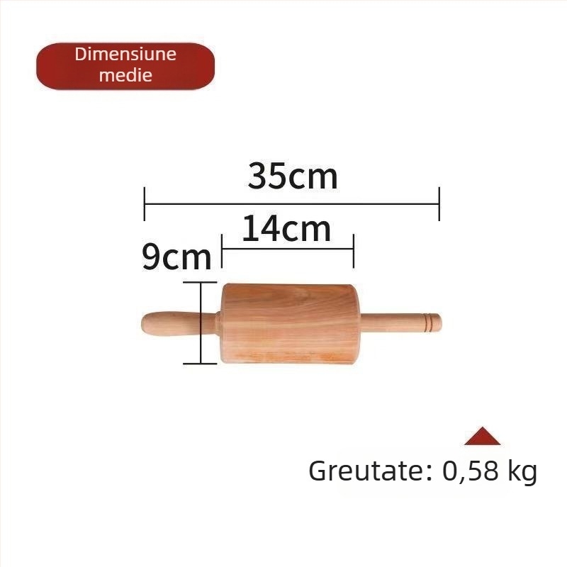 Rulou de aluat din lemn solid pentru uz casnic, rulă pentru paste și presă pentru foi de găluște, stil modern minimalist