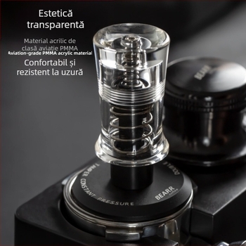 Set tamper pentru espresso — Material: oțel inoxidabil 304 și acrilic transparent de înaltă transparență; Stil: Simplitate modernă; Greutate: 260 g; Logo: poate fi imprimat