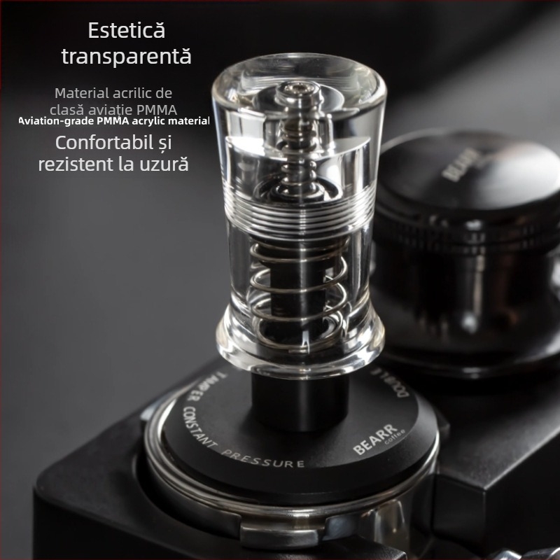 Set tamper pentru espresso — Material: oțel inoxidabil 304 și acrilic transparent de înaltă transparență; Stil: Simplitate modernă; Greutate: 260 g; Logo: poate fi imprimat