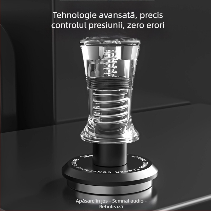 Set tamper pentru espresso — Material: oțel inoxidabil 304 și acrilic transparent de înaltă transparență; Stil: Simplitate modernă; Greutate: 260 g; Logo: poate fi imprimat