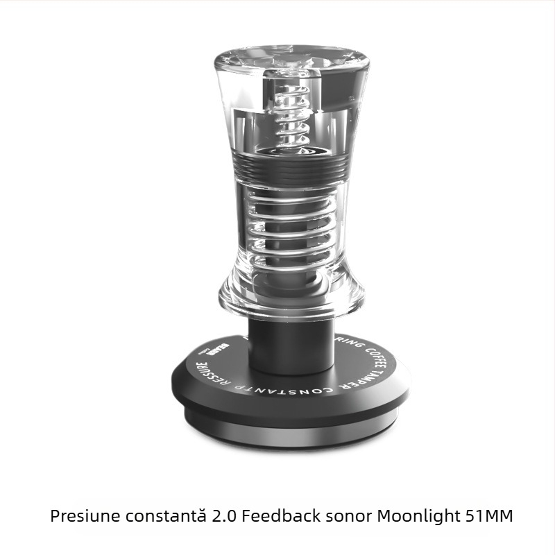 Set tamper pentru espresso — Material: oțel inoxidabil 304 și acrilic transparent de înaltă transparență; Stil: Simplitate modernă; Greutate: 260 g; Logo: poate fi imprimat
