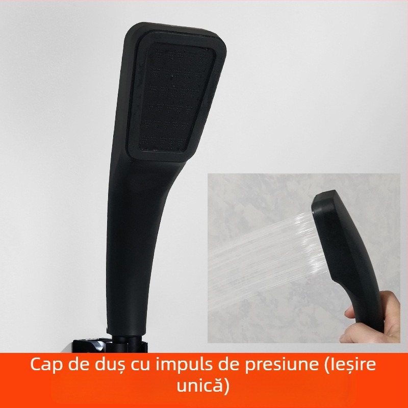 Set cap de duș cu mâner și furtun - Top-Spray ploaie, oțel inox, suport rotativ