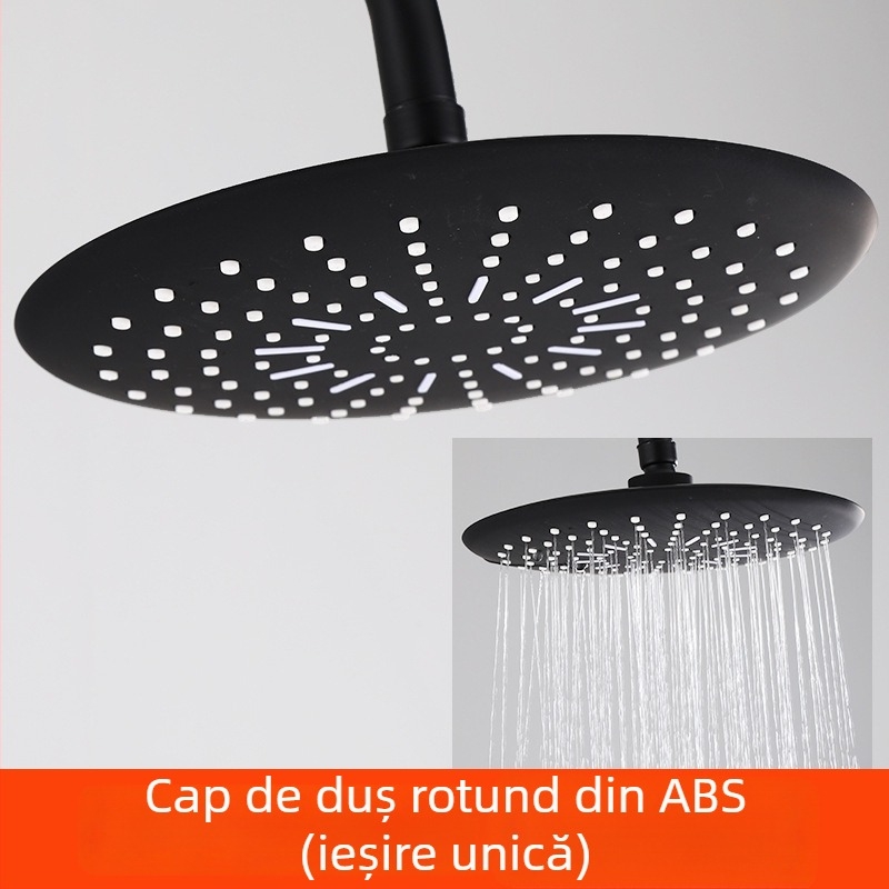 Set cap de duș cu mâner și furtun - Top-Spray ploaie, oțel inox, suport rotativ