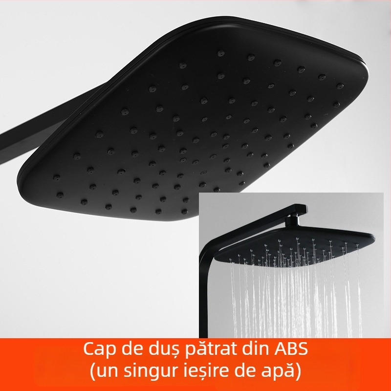 Set cap de duș cu mâner și furtun - Top-Spray ploaie, oțel inox, suport rotativ