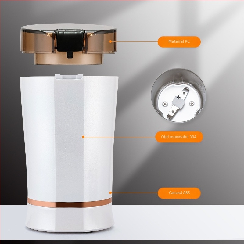 Râșniță de cereale și cafea - oțel inoxidabil, râșniță electrică mini de masă, Guoxin, 60W, 10000 RPM, 2 lame, 110-240V