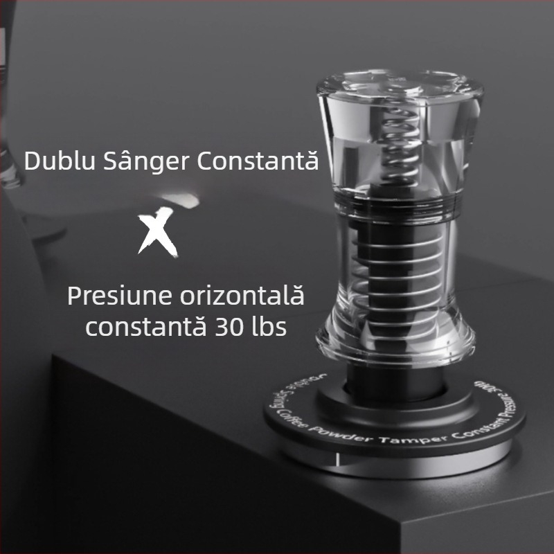 Tamper cafea - oțel inoxidabil, stil modern minimalist, 240 g, cod produs A015, ambalaj Kraft