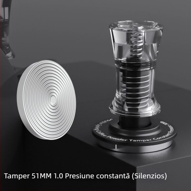 Tamper cafea - oțel inoxidabil, stil modern minimalist, 240 g, cod produs A015, ambalaj Kraft