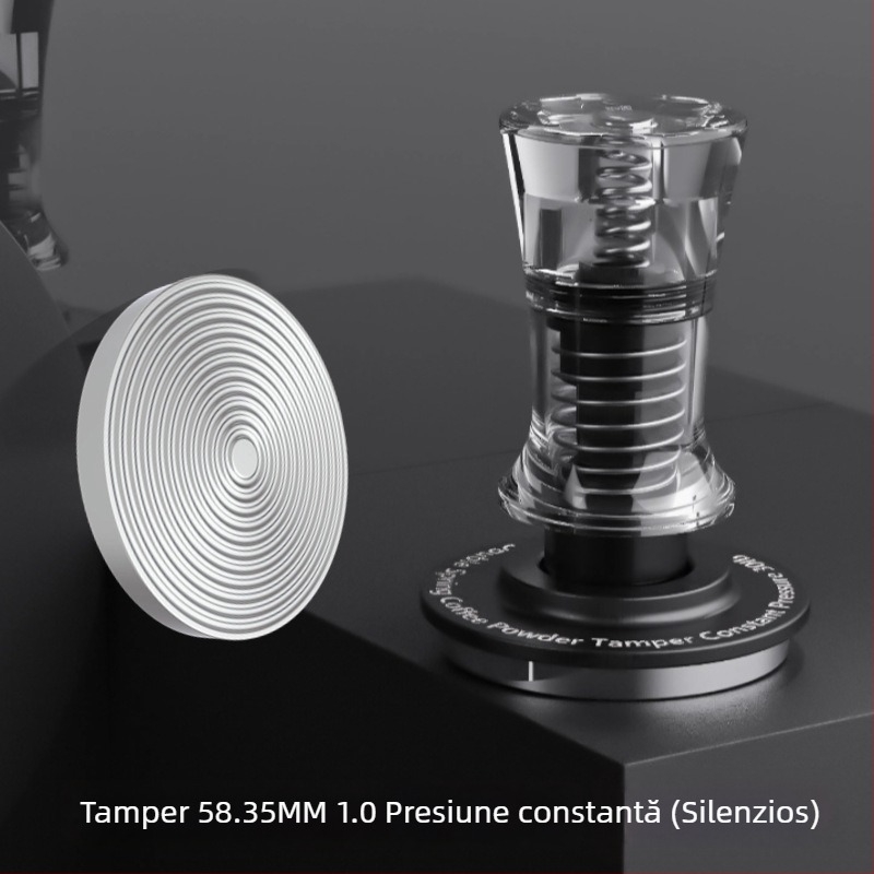 Tamper cafea - oțel inoxidabil, stil modern minimalist, 240 g, cod produs A015, ambalaj Kraft