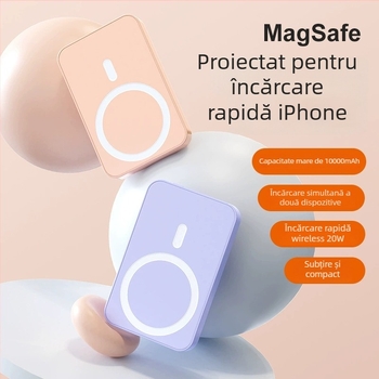 Baterie externă magnetică MagSafe cu încărcare wireless, PD3.0, încărcare rapidă 20W, 10000mAh, design ultra-subțire