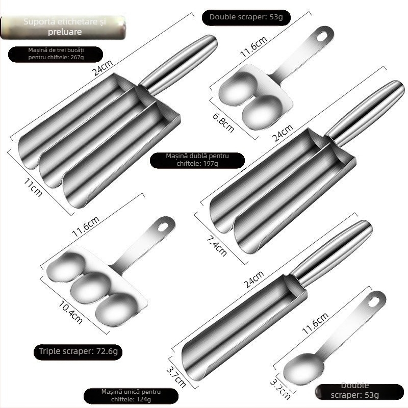 Formator de chifteluțe din oțel inoxidabil 304 — design modern minimalist, imprimare logo disponibilă, personalizabil, lansare în 2025