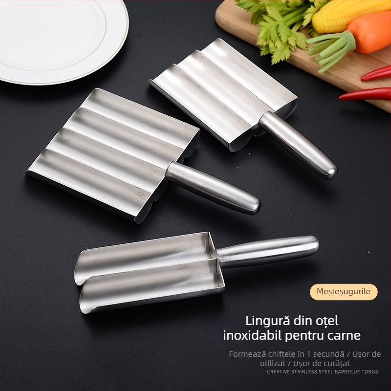 Formator de chifteluțe din oțel inoxidabil 304 — design modern minimalist, imprimare logo disponibilă, personalizabil, lansare în 2025