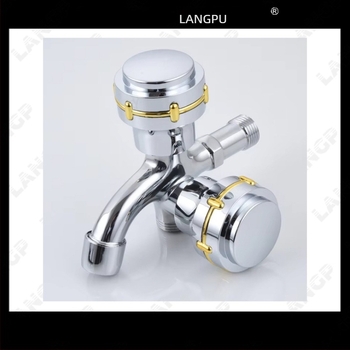 Robinet pentru mașina de spălat LP – corp din aliaj de zinc, disc ceramic pentru ventil, deschidere în spirală, construcție unitară, finisaj electroplatat, stil modern minimalist