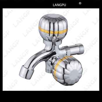 Robinet pentru mașina de spălat LP – corp din aliaj de zinc, disc ceramic pentru ventil, deschidere în spirală, construcție unitară, finisaj electroplatat, stil modern minimalist