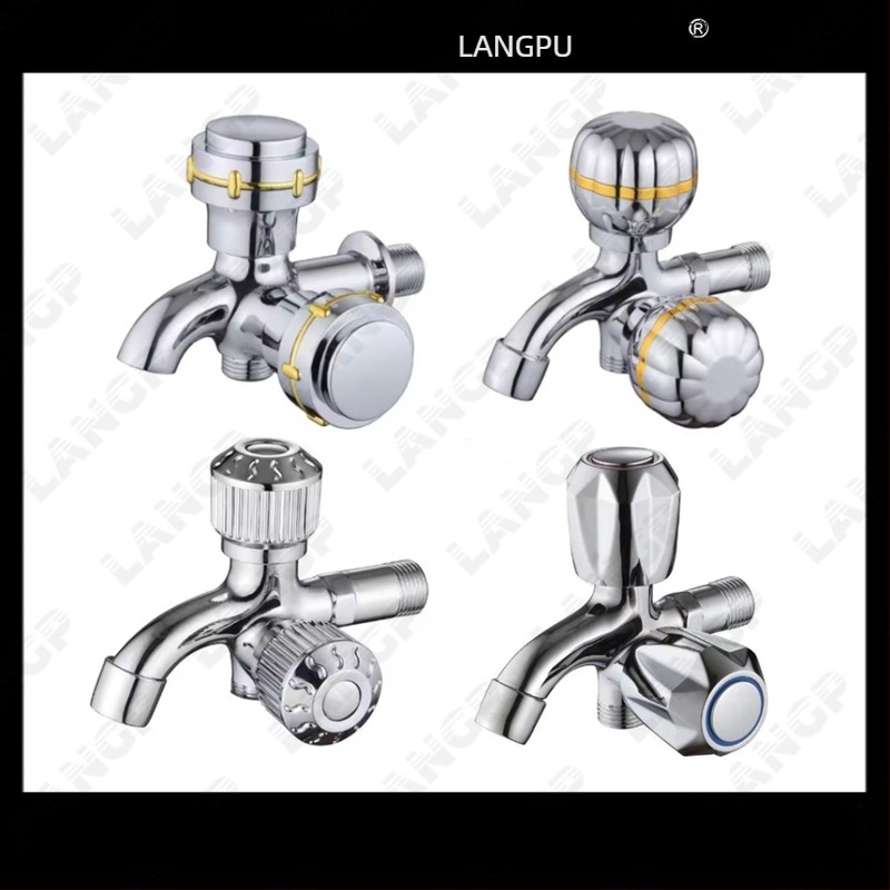 Robinet pentru mașina de spălat LP – corp din aliaj de zinc, disc ceramic pentru ventil, deschidere în spirală, construcție unitară, finisaj electroplatat, stil modern minimalist