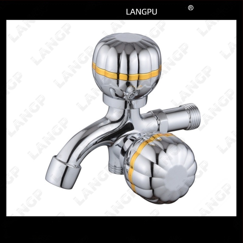 Robinet pentru mașina de spălat LP – corp din aliaj de zinc, disc ceramic pentru ventil, deschidere în spirală, construcție unitară, finisaj electroplatat, stil modern minimalist