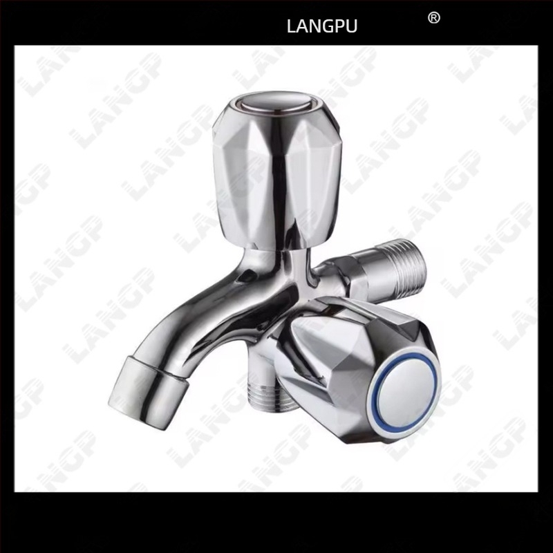 Robinet pentru mașina de spălat LP – corp din aliaj de zinc, disc ceramic pentru ventil, deschidere în spirală, construcție unitară, finisaj electroplatat, stil modern minimalist