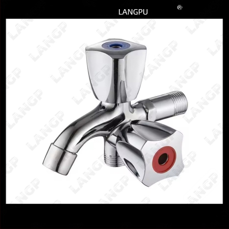 Robinet pentru mașina de spălat LP – corp din aliaj de zinc, disc ceramic pentru ventil, deschidere în spirală, construcție unitară, finisaj electroplatat, stil modern minimalist