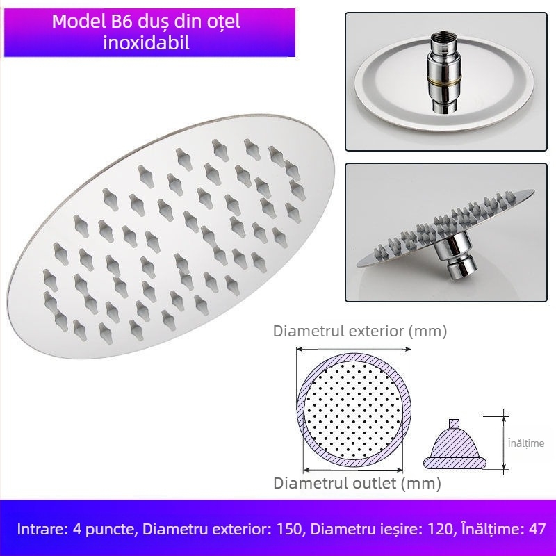 Cap de duș pentru cadă – Plastic, certificat Watermarks, accesorii de baie, stil chinezesc nou