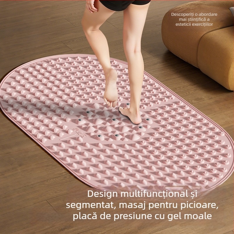 Covoraș de masaj pentru picioare din silicon cu pietre magnetice pentru masajul arcului piciorului și talpilor, pentru yoga acasă | Brand Aideruipin