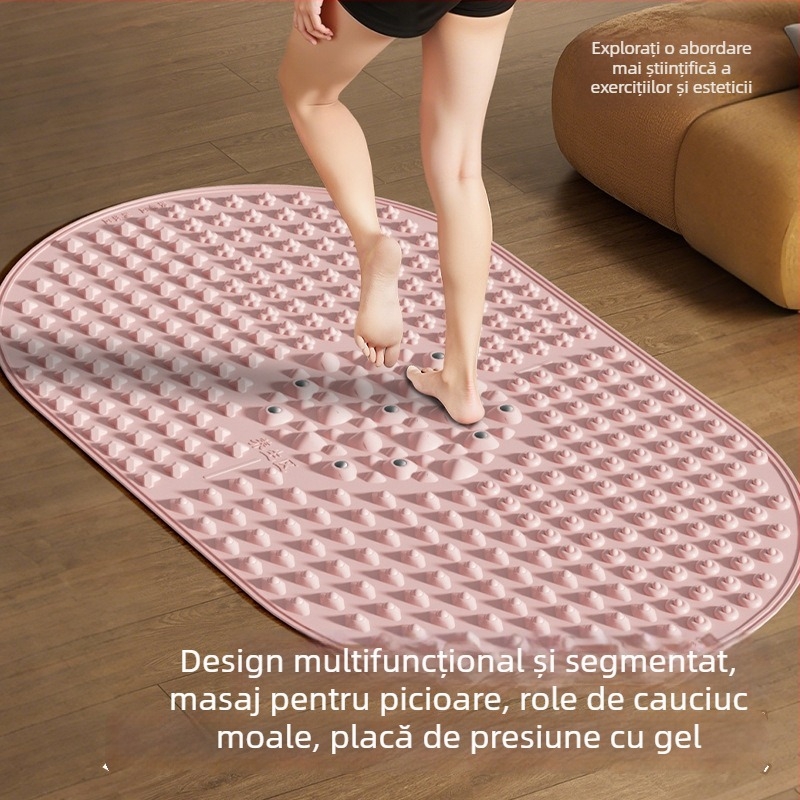 Covoraș de masaj pentru picioare din silicon cu pietre magnetice pentru masajul arcului piciorului și talpilor, pentru yoga acasă | Brand Aideruipin