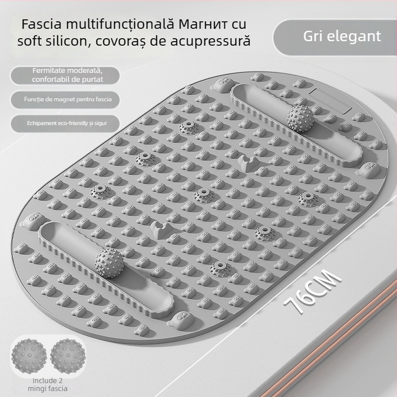 Covoraș de masaj pentru picioare din silicon cu pietre magnetice pentru masajul arcului piciorului și talpilor, pentru yoga acasă | Brand Aideruipin