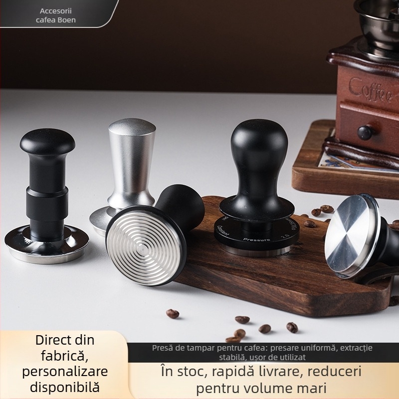 Presă pentru pudră de cafea din aliaj de aluminiu, aproximativ 318 g, potrivită pentru casă, bar și cafenea, Personalizare disponibilă