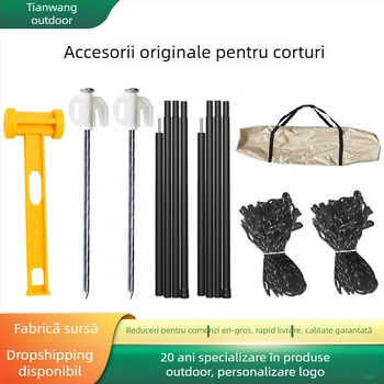 Heavenly Hope Accesorii din Fier pentru Corturi și Canopy — Cleme Îmbunătățite pentru Frânghia de Vânt cu Două Găuri, Țeavă Fluorescentă