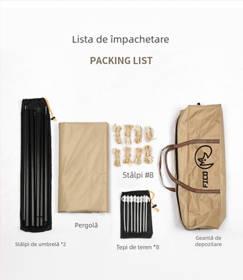 Cort tip canopă pentru camping — ultra-ușor, Flying Fox, poliester, impermeabil 3000, pătrat