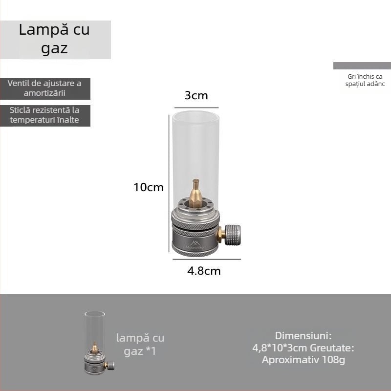 Lanterna de camping cu gaz Yunzi — lampă incandescentă, alimentare reîncărcabilă, iluminat outdoor pentru camping