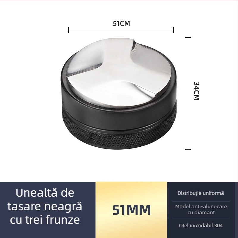 Set de tamper espresso din oțel inoxidabil cu bază plată, design modern minimalist, greutate 538 g, potrivit pentru birou, acasă, bar și cafenea