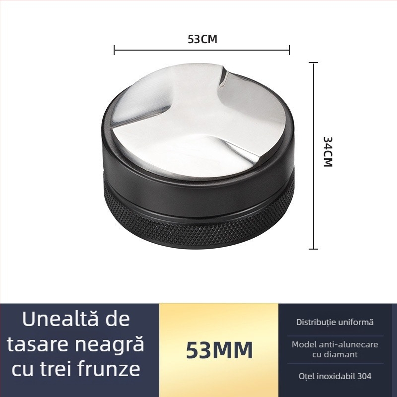 Set de tamper espresso din oțel inoxidabil cu bază plată, design modern minimalist, greutate 538 g, potrivit pentru birou, acasă, bar și cafenea