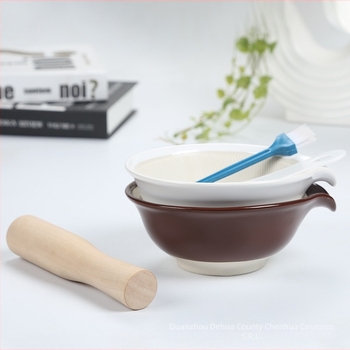 Vas ceramic de măcinare în stil japonez pentru hrana bebelușilor – utilizare manuală, pentru piure de fructe și legume