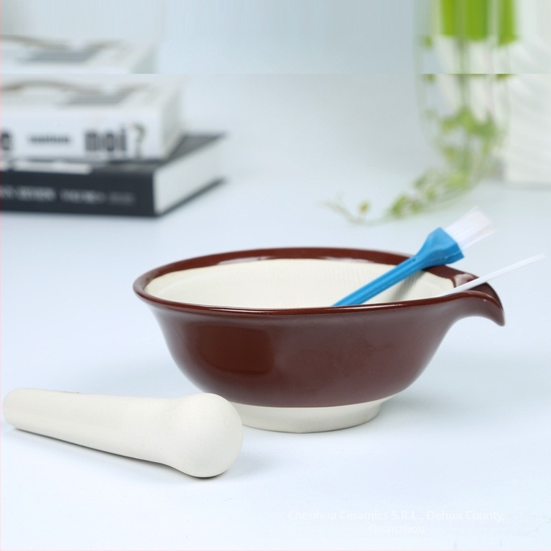 Vas ceramic de măcinare în stil japonez pentru hrana bebelușilor – utilizare manuală, pentru piure de fructe și legume